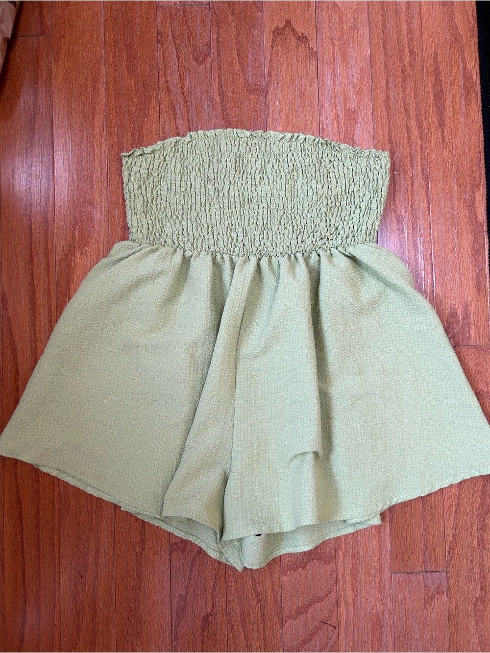 Smocked Waist Olive Green Women’s romper